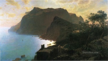 William Stanley Haseltine Painting - El mar desde el paisaje de Capri Luminismo William Stanley Haseltine